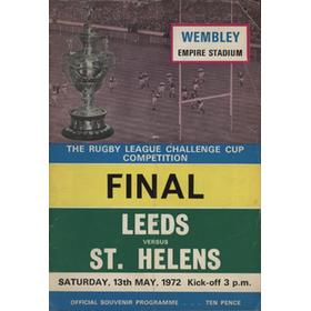 LEEDS V ST. HELENS 1972 (CHALLENGE CUP FINAL) RUGBY LEAGUE PROGRAMME