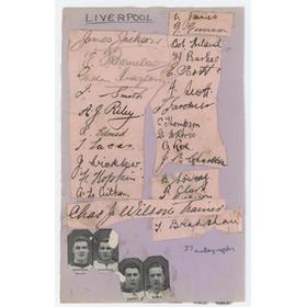 LIVERPOOL & LEICESTER CITY 1930-31 SIGNED ALBUM PAGE