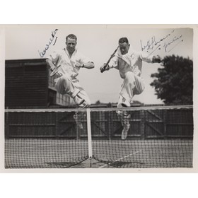 CHARLIE WALKER & BILL BROWN (AUSTRALIAN CRICKETERS) 1938 SIGNED PHOTOGRAPH