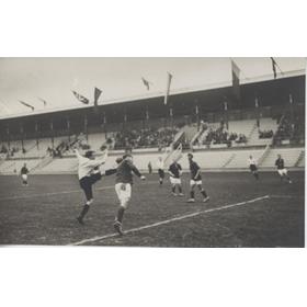GREAT BRITAIN V FINLAND 1912 OLYMPICS FOOTBALL POSTCARD