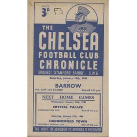 CHELSEA V BARROW 1947-48 FOOTBALL PROGRAMME
