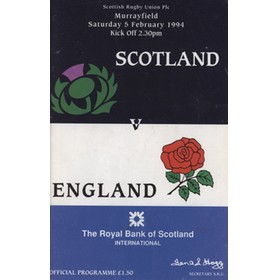 SCOTLAND V ENGLAND 1994 RUGBY PROGRAMME