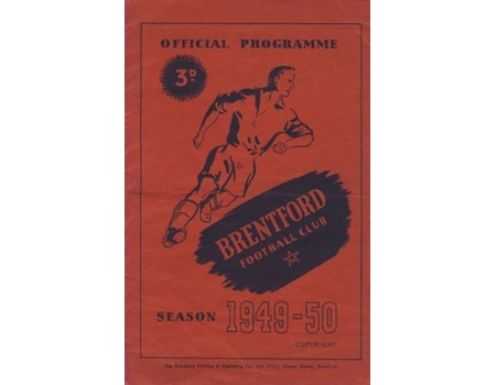 BRENTFORD V LEICESTER CITY 1949/50 FOOTBALL PROGRAMME