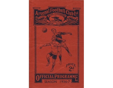 ARSENAL V HUDDERSFIELD TOWN 1936-37 FOOTBALL PROGRAMME