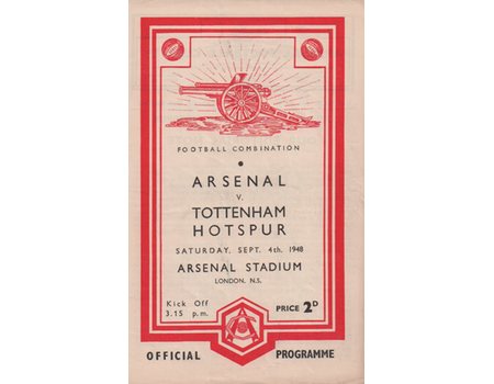 ARSENAL V TOTTENHAM HOTSPUR 1948-49 FOOTBALL PROGRAMME