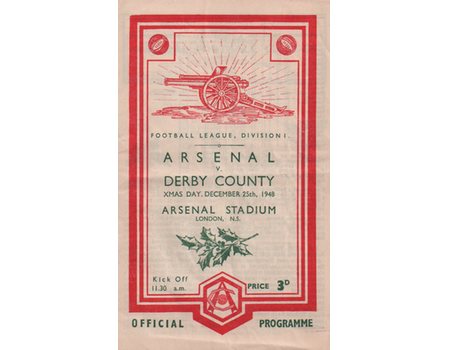 ARSENAL V DERBY COUNTY 1948-49 FOOTBALL PROGRAMME