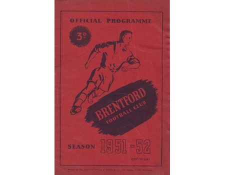 BRENTFORD V BARNSLEY 1952 FOOTBALL PROGRAMME