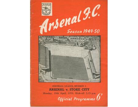ARSENAL V STOKE CITY 1949-50 FOOTBALL PROGRAMME