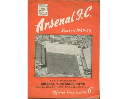 ARSENAL V SWANSEA TOWN 1949-50 (FA CUP) FOOTBALL PROGRAMME