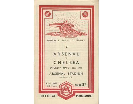 ARSENAL V CHELSEA 1947-48 FOOTBALL PROGRAMME (CHAMPIONSHIP SEASON)