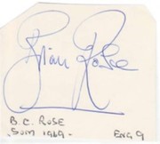 BRIAN ROSE CRICKET AUTOGRAPH