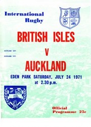 AUCKLAND V BRITISH ISLES 1971 RUGBY PROGRAMME