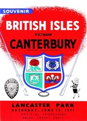 CANTERBURY V BRITISH ISLES 1971 RUGBY PROGRAMME