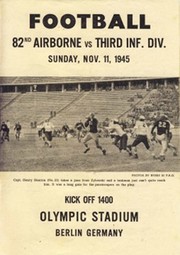 82ND AIRBORNE V THIRD INFANTRY DIVISION 1945 (AMERICAN FOOTBALL) PROGRAMME TO MARK ARMISTICE DAY 
