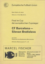BARCELONA V SLOVAN BRATISLAVA 1969 (ECWC FINAL) FOOTBALL PROGRAMME