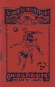 ARSENAL V ASTON VILLA 1934/35 FOOTBALL PROGRAMME