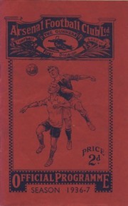 ARSENAL V BIRMINGHAM CITY 1936/37 FOOTBALL PROGRAMME