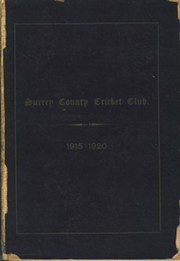 SURREY COUNTY CRICKET CLUB 1920 [HANDBOOK]