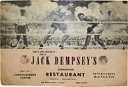 JACK DEMPSEY (SIGNED MENU) 1969