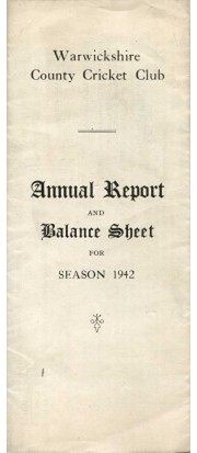 WARWICKSHIRE CCC ANNUAL REPORT & BALANCE SHEET 1942 