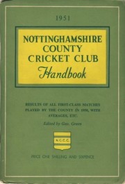 NOTTINGHAMSHIRE COUNTY CRICKET CLUB HANDBOOK 1951