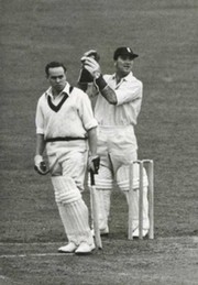 ENGLAND V AUSTRALIA 1948 (JOHNSON CAUGHT BY EVANS) cricket photograph