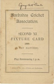 BARBADOS CRICKET SEASON 1935 (SECOND XI FIXTURE CARD)