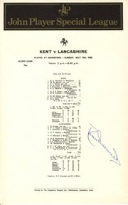 KENT V LANCASHIRE 1983 (SIGNED BY UNDERWOOD)