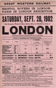 BRISTOL ROVERS 1902 (RAILWAY HANDBILL)