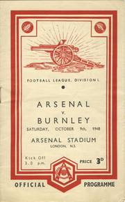 ARSENAL V BURNLEY 1948-49 FOOTBALL PROGRAMME