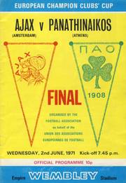AJAX AMSTERDAM V PANATHINAIKOS 1971 (EUROPEAN CUP FINAL) FOOTBALL PROGRAMME