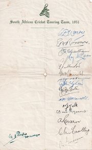SOUTH AFRICA 1951 CRICKET AUTOGRAPHS