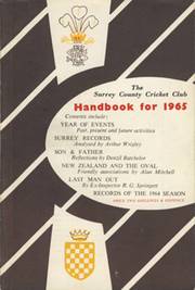 SURREY COUNTY CRICKET CLUB HANDBOOK FOR 1965