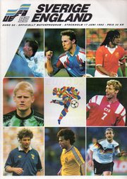 ENGLAND V SWEDEN 1992 FOOTBALL PROGRAMME