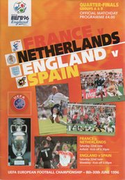 FRANCE V THE NETHERLANDS & ENGLAND V SPAIN 1996 (EURO 96 QUARTER FINALS) FOOTBALL PROGRAMME