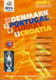 DENMARK V PORTUGAL & TURKEY V CROATIA 1996 (EURO 96 GROUP D) FOOTBALL PROGRAMME