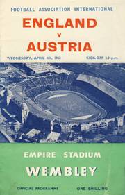 ENGLAND V AUSTRIA 1962 FOOTBALL PROGRAMME