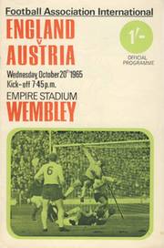 ENGLAND V AUSTRIA 1965 FOOTBALL PROGRAMME