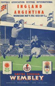 ENGLAND V ARGENTINA 1951 FOOTBALL PROGRAMME