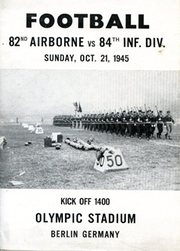 82ND AIRBORNE V 84TH INFANTRY DIVISION 1945 (AMERICAN FOOTBALL) PROGRAMME