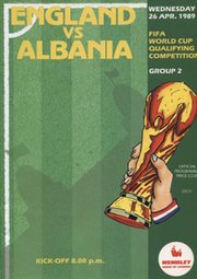 ENGLAND V ALBANIA 1989 (WORLD CUP QUALIFIER) FOOTBALL PROGRAMME