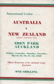 NEW ZEALAND V AUSTRALIA 1960 ( 4TH UNOFFICIAL TEST, EDEN PARK) CRICKET PROGRAMME