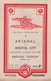 ARSENAL V BRISTOL CITY 1948-49 FOOTBALL PROGRAMME