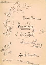 ARSENAL & ALDERSHOT FOOTBALL CLUBS - LATE 1930S SIGNED ALBUM PAGE