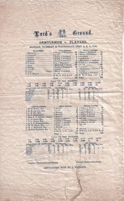 GENTLEMEN V PLAYERS 1904 (ON SILK) CRICKET SCORECARD