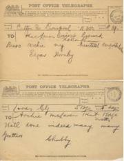 ARCHIE MACLAREN TELEGRAMS 1905 (HIGHEST TEST SCORE OF 140) - ENGLAND V AUSTRALIA  AT TRENT BRIDGE
