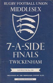 MIDDLESEX SEVENS 1981 SIGNED RUGBY PROGRAMME