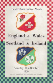 ENGLAND & WALES V SCOTLAND & IRELAND 1959 RUGBY UNION PROGRAMME