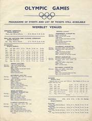 LONDON OLYMPICS 1948 (PROGRAMME OF EVENTS)