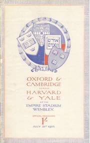 OXFORD & CAMBRIDGE V HARVARD & YALE 1923 ATHLETICS PROGRAMME (INCLUDES HAROLD ABRAHAMS)